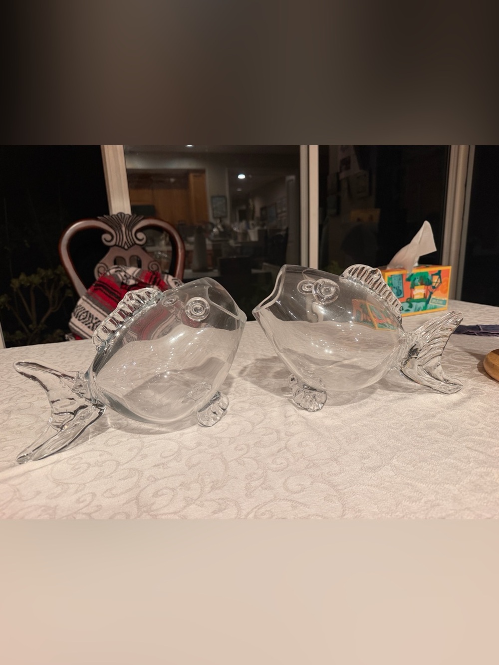 Vintage pair decorative Glass Fish Bowl , vase